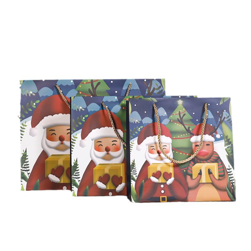 Fabricante bolsa de regalo de Navidad bolsa de papel bolsa de regalo de ropa de cumpleaños bolsa de papel de cartón blanco bolsa al por mayor