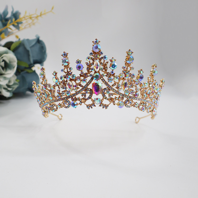 Coronas populares europeas y americanas, corona de princesa, corona de boda con diamantes de imitación, corona de cristal para novia, diadema para el cabello.