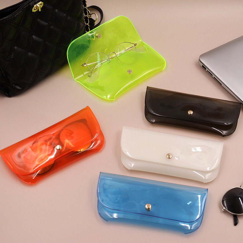 Summer New Transparent Jelly Color Glasses Bag Sunglasses Storage Box Travel Portable Storage Glasses Case