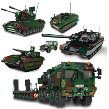 星堡06040-54豹2a6坦克德國軍事戰場組裝模型兒童益智小顆粒積木