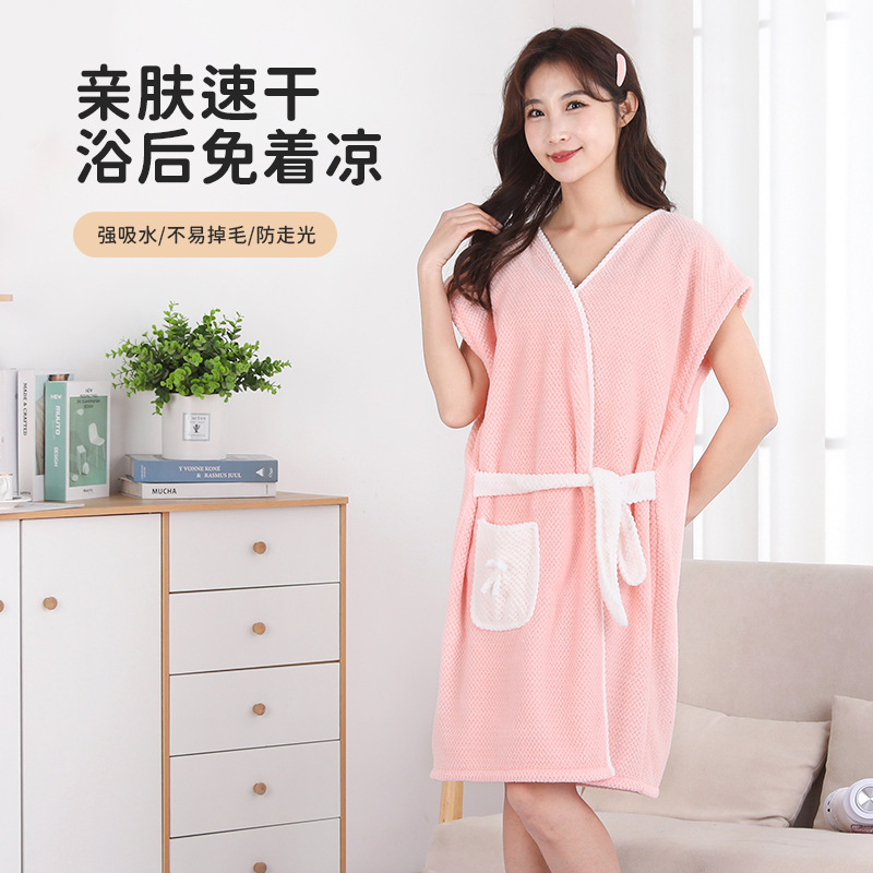 Soft Bathrobe Absorbent Comfortable Household Thickened New Arrival Wearing Bath Towel Adult Pineapple Cross Strap Bath Dress Soft Bathrobe Absorbent Comfortable Household Thickened New Arrival Wearing Bath Towel Adult Pineapple Cross Strap Bath Dress