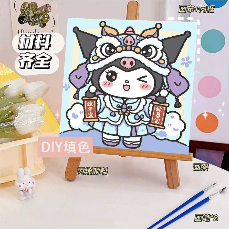 サンリオデジタル油絵 diy 手描きカラーリングクロミメロディー漫画かわいい装飾画メーカー卸売|undefined