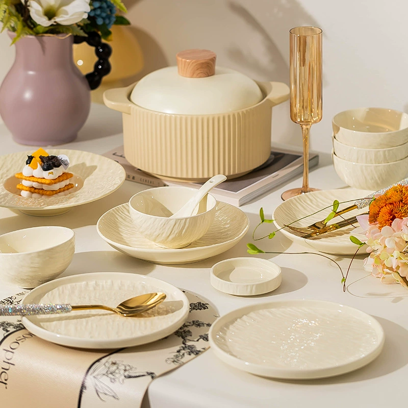 康陌 (Kangmo) Underglaze кремовая сосудная подставка посуда новый набор керамических блюд набор подарков для дома