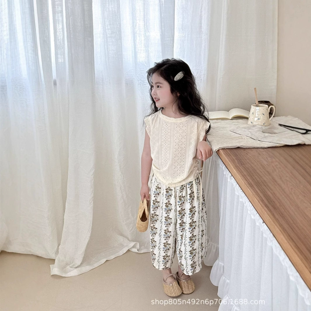 Летний набор для девочек Детский дышащий сетчатый модный топ для девочек