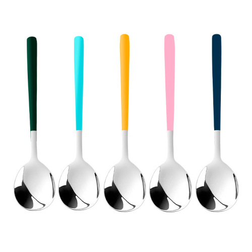 Youshengmeidi Shuangshihui  new stainless steel Morandi spoon student office worker portable spoon