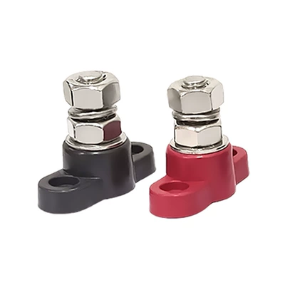 Inch single connection stud red and black pair of car saloon yacht battery modified connection post 3/8 5/16 1/4 (Power supply, ignition system accessories) - 38-red-and-black-pair