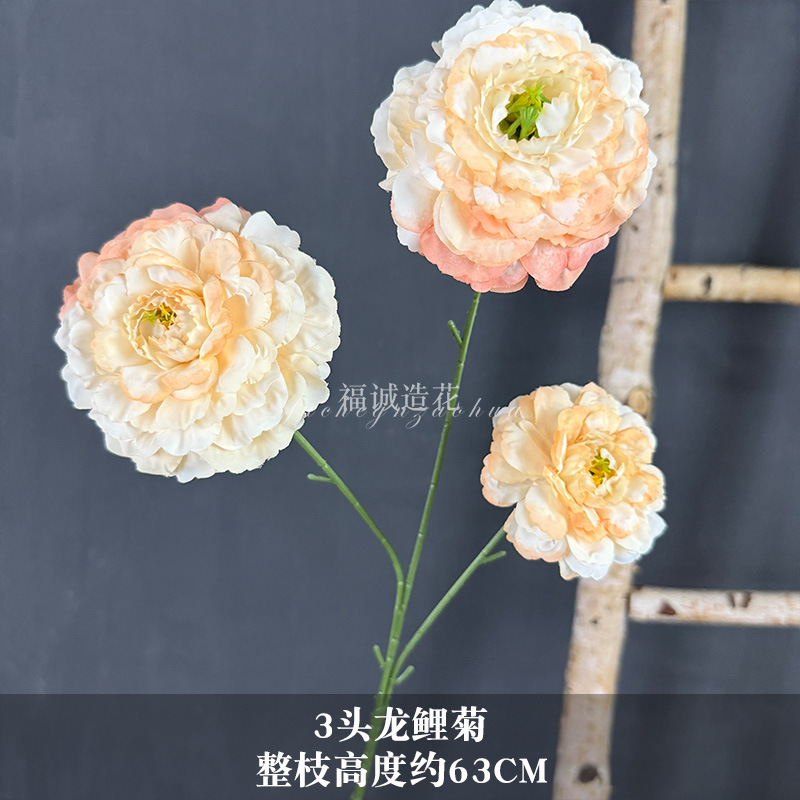 3마리의 용 잉어 국화