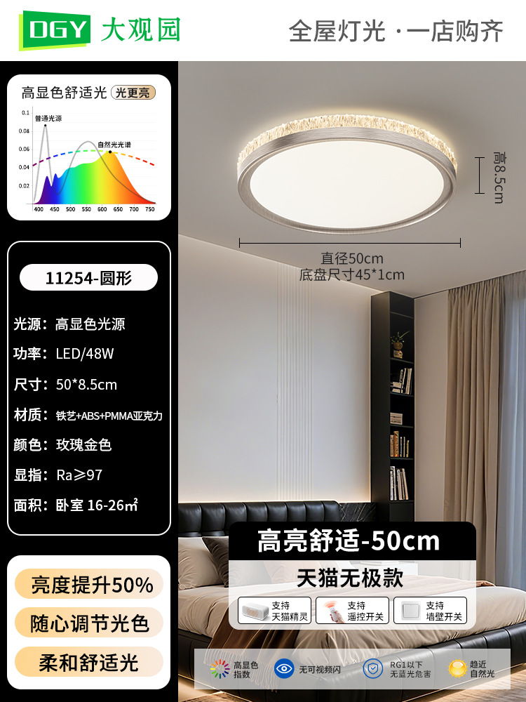Círculo de 50 cm - dibujo dorado de Rosa - 48w - TMall Infinity - todo el espectro de luz