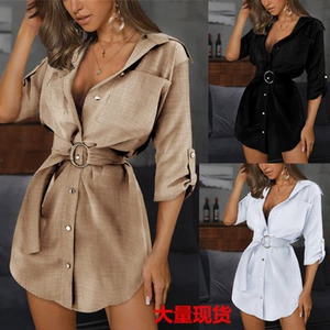 Однотонный кардиган, рубашка, платье, 2023, Amazon, ebay, Aliexpress, европейский стиль
