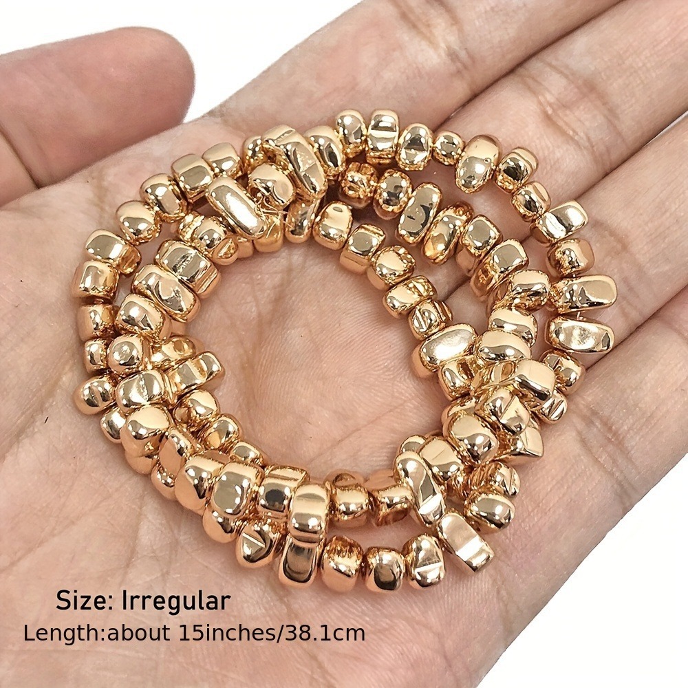 irregular piedra triturada cuentas electrodeposición oro material de cuentas dispersas hechas a mano DIY pulseras collares accesorios joyas de orejas image 3