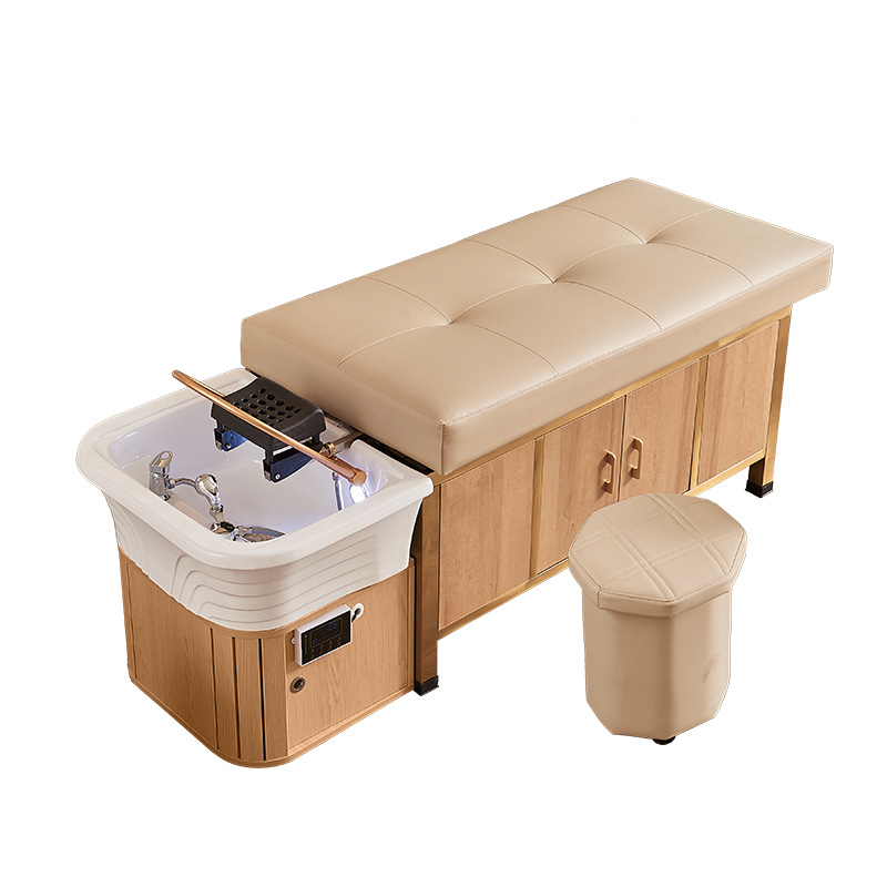 Cama de tratamiento de cabeza tailandesa de alta gama, lavabo de cabeza, calentador de agua de fumigación, circulación de agua integral, salón de belleza, peluquería especial