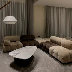 Italian Minimalist Instagram Style Modular Sofa, Mid-Century Retro Bread Popular Nordic Dual Three-Seater Small Home BB Sofa