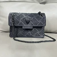 One-shoulder bag on chain, black small bag, chain bag