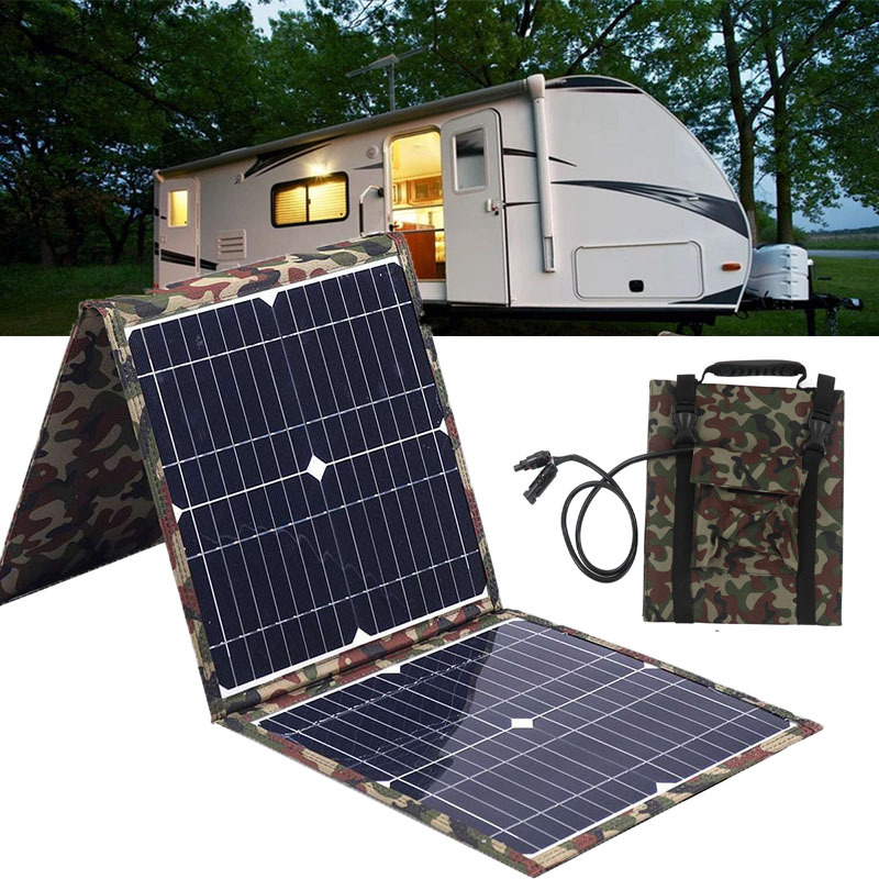 Foldable battery solar-powered