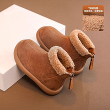 女童大棉鞋子儿童雪地靴2025新款冬季毛毛勃肯靴加绒保暖男童短靴