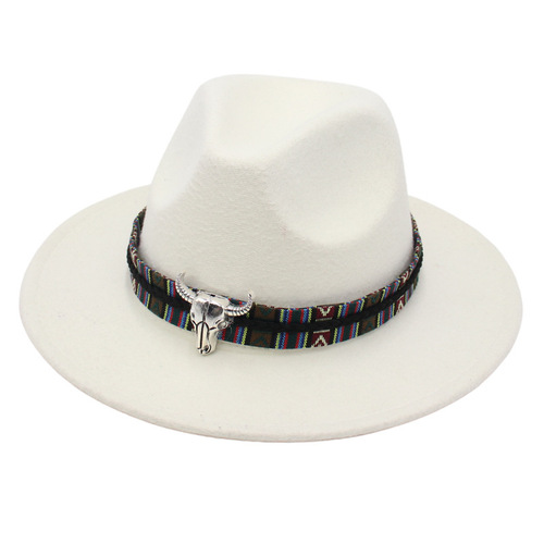Cowboy hat, ethnic style jazz hat, riding hat, unisex, trendy felt hat, Guozhuang dance grassland wool hat, Tibetan