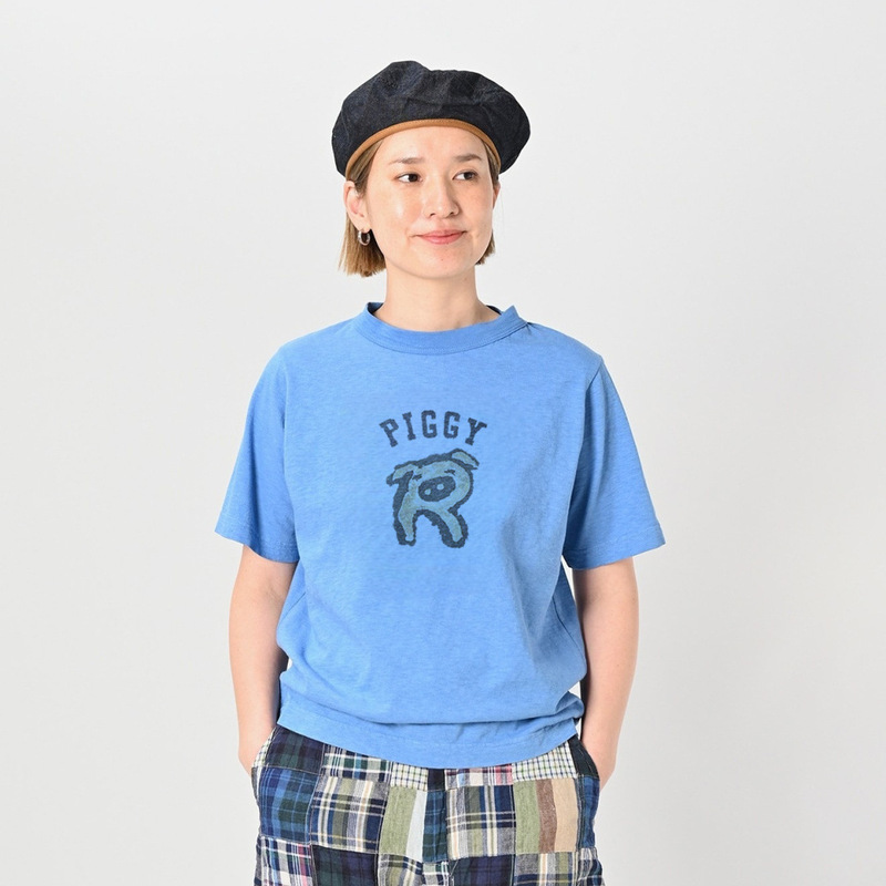 日韩新款百搭通勤复古简约男女同款45r前后小猪竹节棉情侣T|undefined