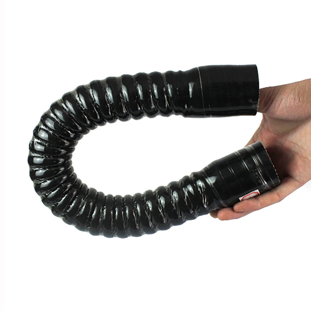Id16-110Mm Black Silicone Steel Wire Tube Warm Air Pipe Coolant Pipe High Temperature Resistant Cloth Silicone Water Pipe