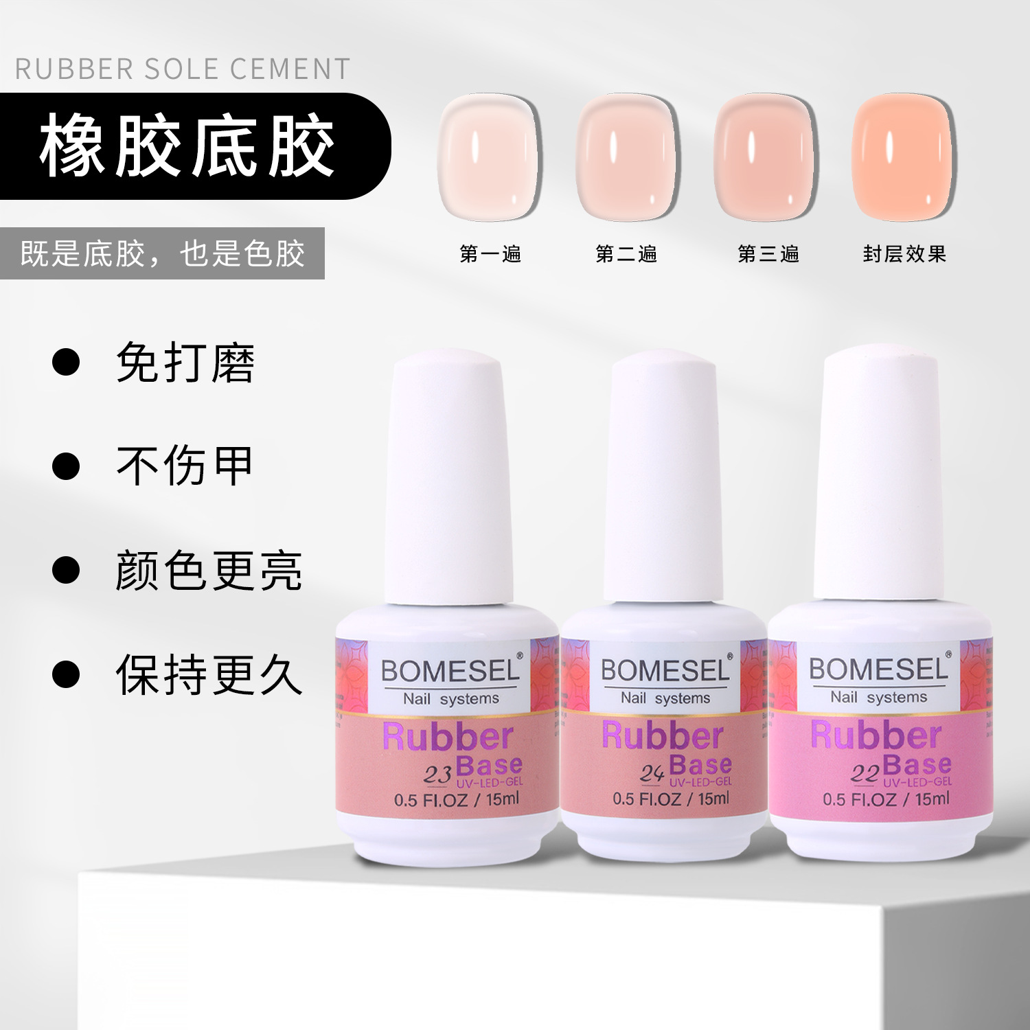 Pegamento funcional para uñas, imprimación de goma de 24 colores, sin pulir, sin dañar las uñas, pegamento especial para uñas para tiendas de uñas, ventas directas de fábrica