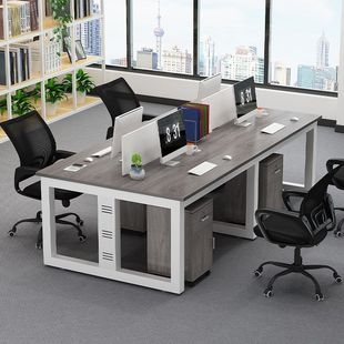 Casual Employee Desk, Staff Desk, Computer Desk and Chair Combination, 2/4/6 Person Screen Shield Card Table