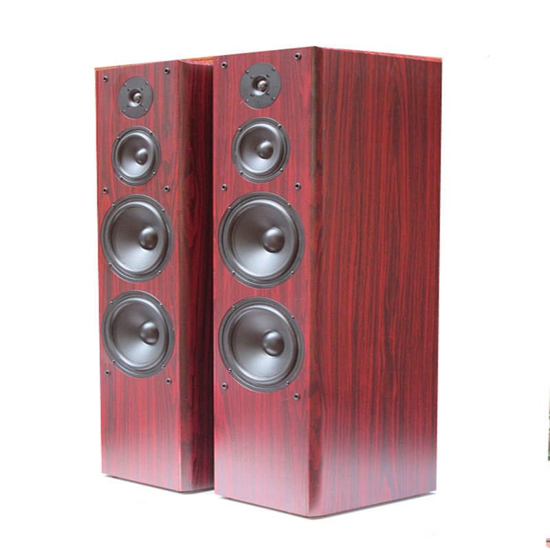 Dual 8.5-Inch 2.0 High, Medium, Low Three-Way Bookshelf Hifi Speaker Wooden Passive Speaker Floor-Standing Audio Front