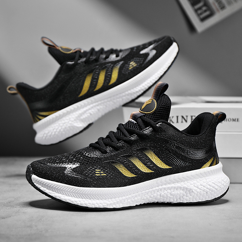 Men's Breathable Mesh Running Shoes Lightweight Soft Sole Trainer_voghion.com