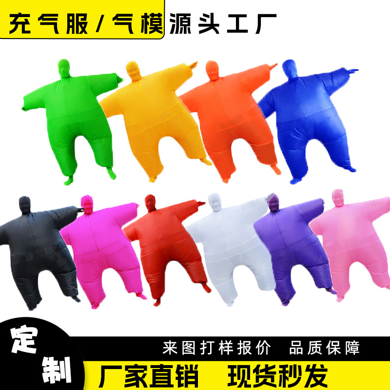 Halloween blanco silicona infláble disfraz de espectáculo festivales baile fiesta sumo enmascarado muñeca infláble
