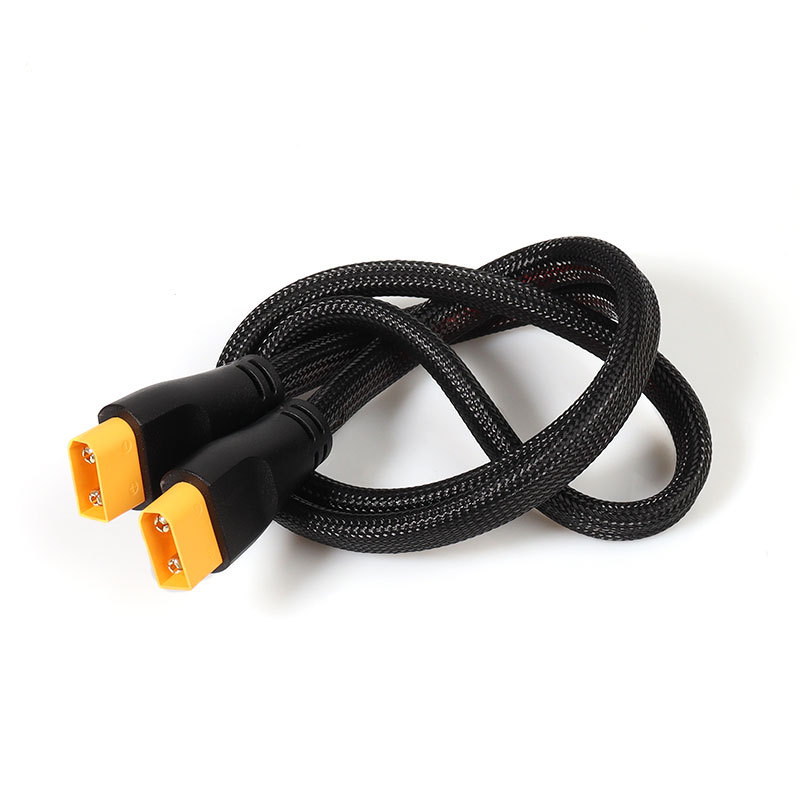 Electric Vehicle Xt90 High-Power Conversion Connector 8Awg 9Awg with Flame-Retardant Mesh Integrated Male-Female Extension Cable