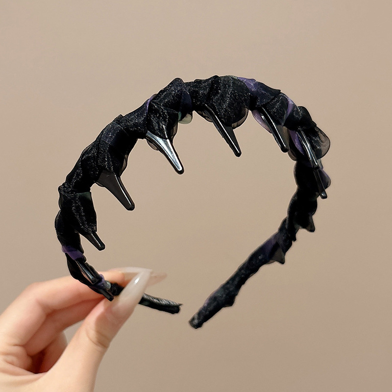 Diámetro flash Louis princesa de París, banda de cabello para la mujer no estrangulada, banda de cabello para lavar la cara, cabeza de cabeza alta con dientes antideslizantes, toque de cabello para el cabello