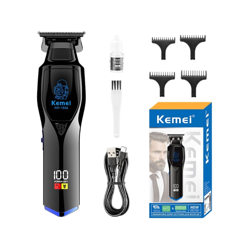 Corte de pelo Kemei, corte de pelo eléctrico profesional transfronterizo, tiendas de barbería, tijeras de afeitar, tijeras de empuje eléctricas al por mayor, KM-1556