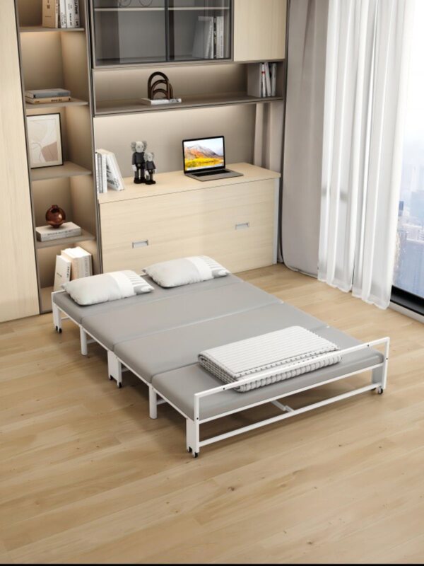 Built-In Invisible Bed for Home Small Apartment Retractable Folding Bed Double Bedroom Desk Hidden Bed Wardrobe Integrated