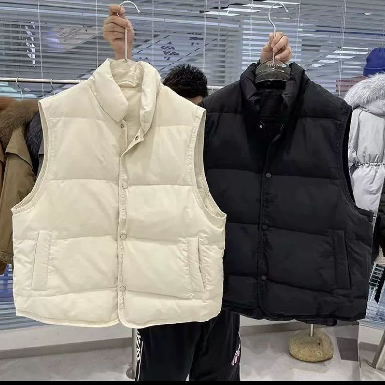 Короткий жилет без рукавов, хлопковый жилет, Женский хлеб, хлопок, студенческий весенне-осенний пуховый воротник, хлопок 2023, свободный хлопковый жилет