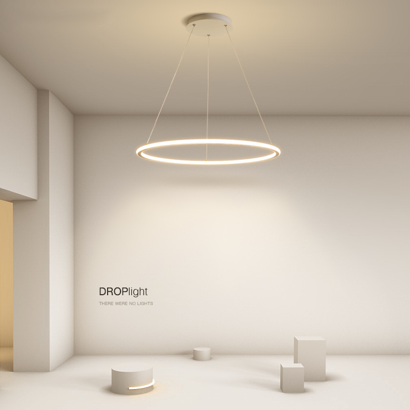 2025 atmósfera anular sala de estar lámpara de la sala de comedor círculo lámpara de la mesa moderna simple de bajo perfil lámpara de lujo ligera