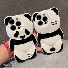 可爱立体小熊适用苹果16promax保护套熊猫iphone15保护套14创意13