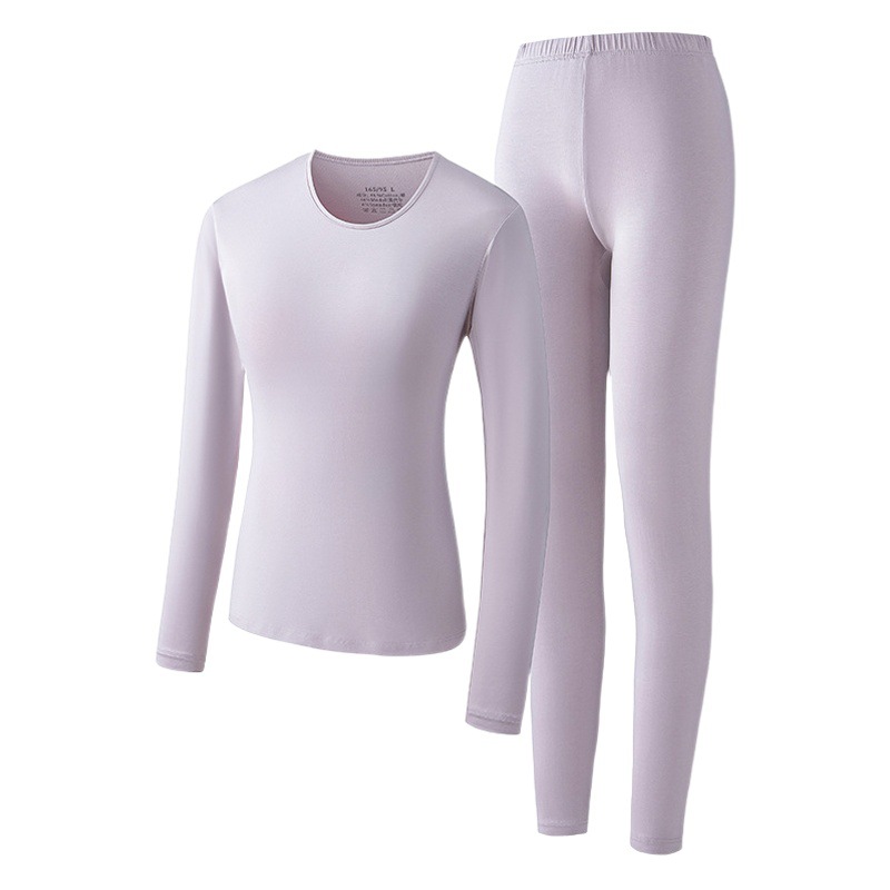 Ropa interior térmica fina de algodón Modal para mujer, conjunto de capa Base sin costuras transpirable, disponible en stock transfronterizo, Otoño/Invierno.