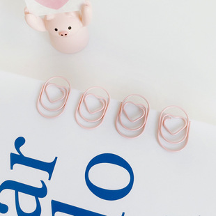 Cross-Border Amazon Hot Model Ins Mini Pink Heart Paper Clip Special-Shaped Peach Heart Pet Plastic Paper Clip Box