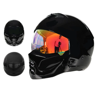 Motosiklet kaskı (dəbilqə) All-Season Scorpion Helmet Combination Half - 856-bright-black-third-generation-colorful-mirror-m55-56