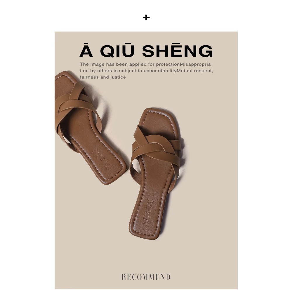 Pantofole a fondo piatto Le donne indossano sandali romani intrecciati dal nuovo design estivo Infradito in morbida pelle stile fata_voghion.com