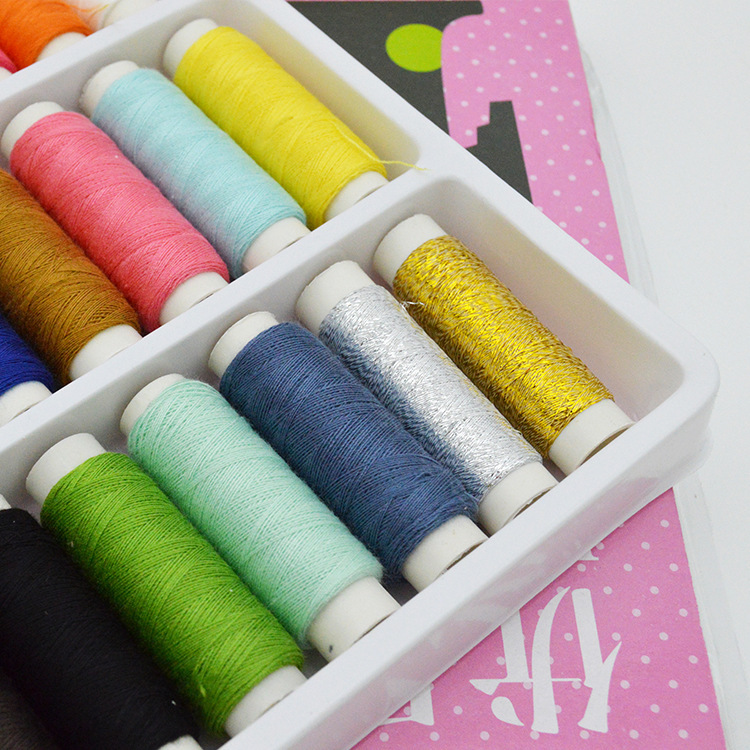 39 líneas de costura de color caja de alambre de máquina de coser casera de alambre de costura de color de alambre de costura de mano DIY 280G