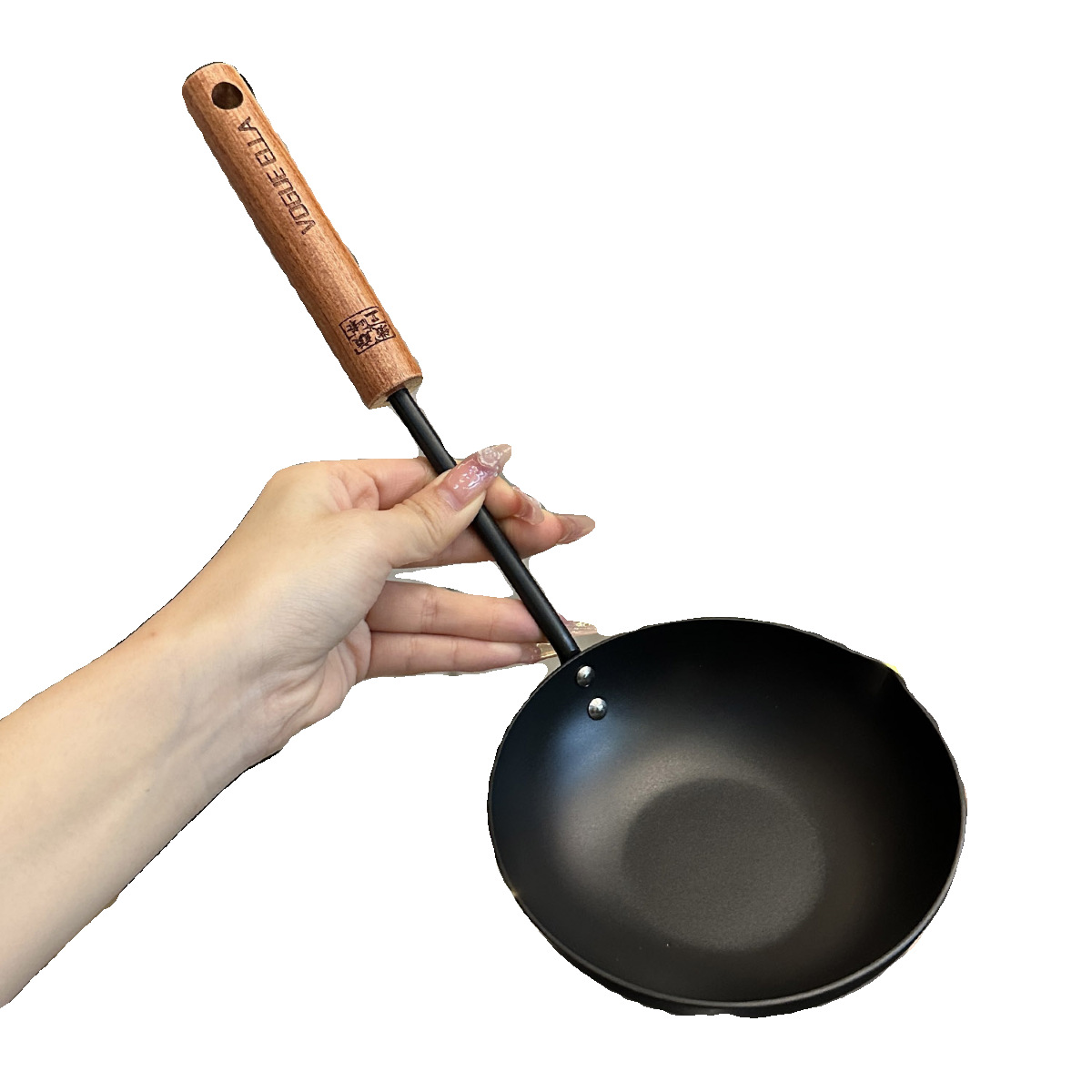 ¡Es una olla y una cuchara! Verter aceite olla pequeña cacerola de aceite caliente huevo frito dumpling olla de mango largo olla especial para hervir aceite y verter artefacto de aceite