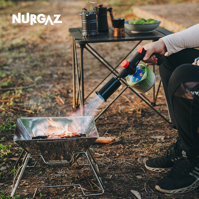 Estufa NURGAZ pistola de fuego al aire libre de mano grande fuego encendedor fogata cabeza de la pistola de camping transfronteriza Venta caliente