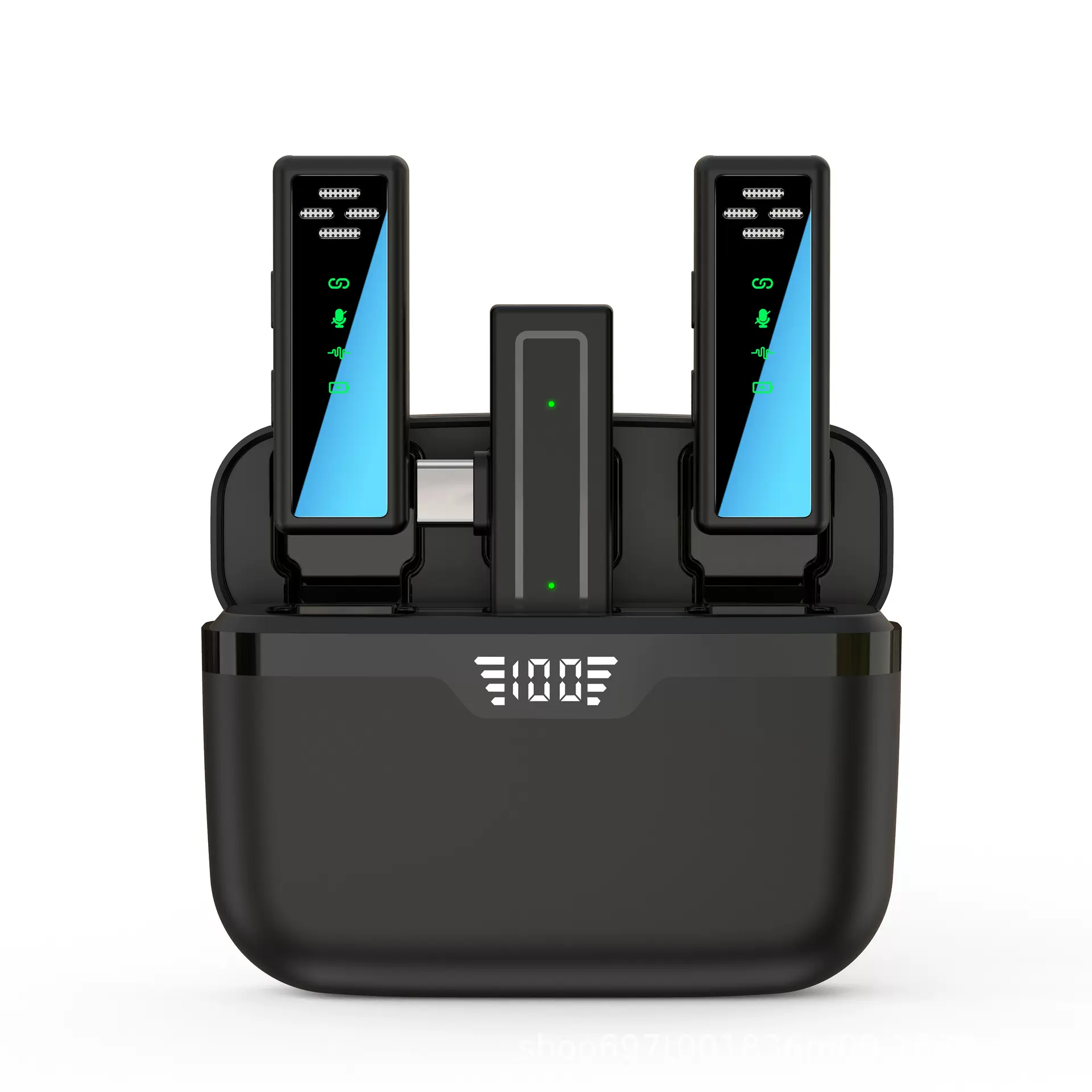 新款私模J80一拖二无线领夹麦克风抖音快手直播无线手机话筒批发