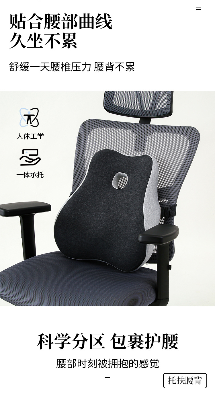 Car Memory Foam Headrest Waist Neck Pillow Neck Waist Cushion Back Cushion Car Seat Waist Pillow Office Waist Cushion
