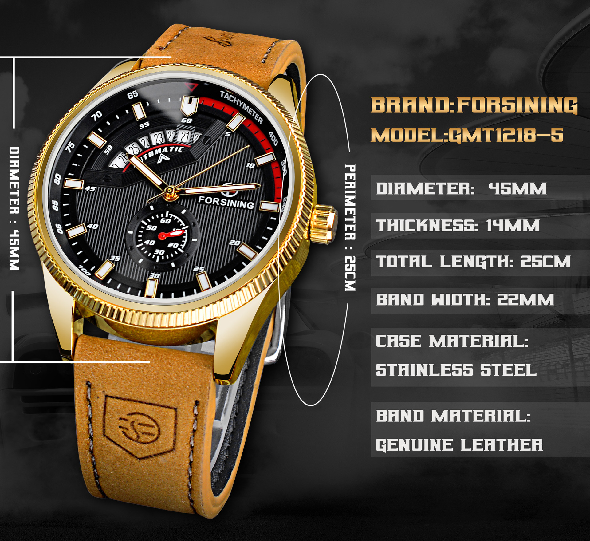 Forsing fully automatic mechanical watch, luminous, fashionable and casual men's watch with calendar new style_voghion.com
