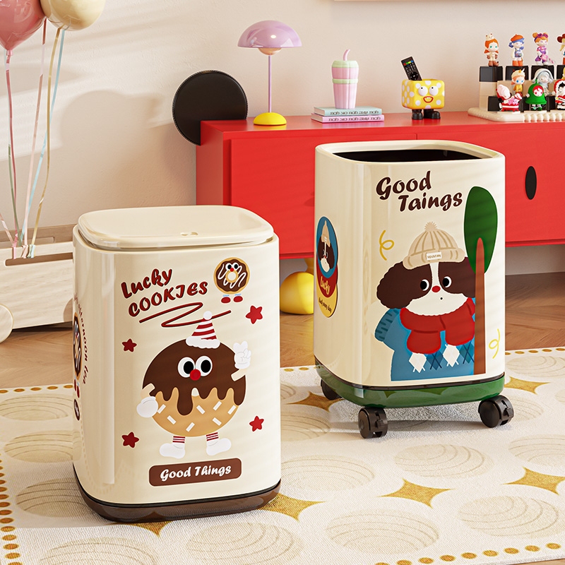 Living Room Trash Can, Large-Capacity Household Waste Bin with Lid, Stylish Design, Movable with Wheels, Press-Type Pop-Up Lid Trash Can Living Room Trash Can, Large-Capacity Household Waste Bin with Lid, Stylish Design, Movable with Wheels, Press-Type Pop-Up Lid Trash Can