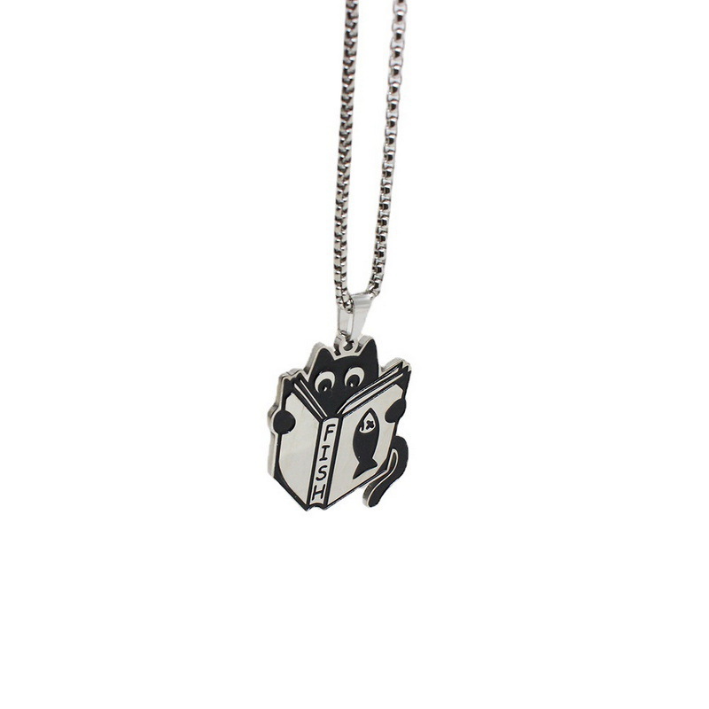 Cat in a Box Necklace - Reading Cat