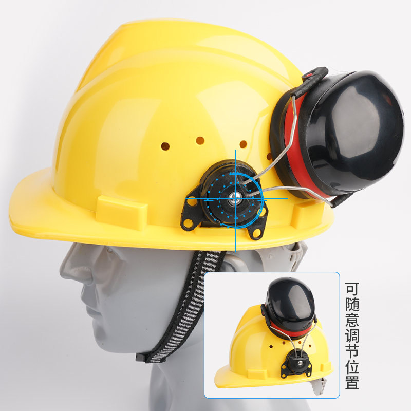 Orejeras de Protección Aislantes de Ruido para Casco de ABS y Algodón Reducción de Ruido para Sitios de Construcción