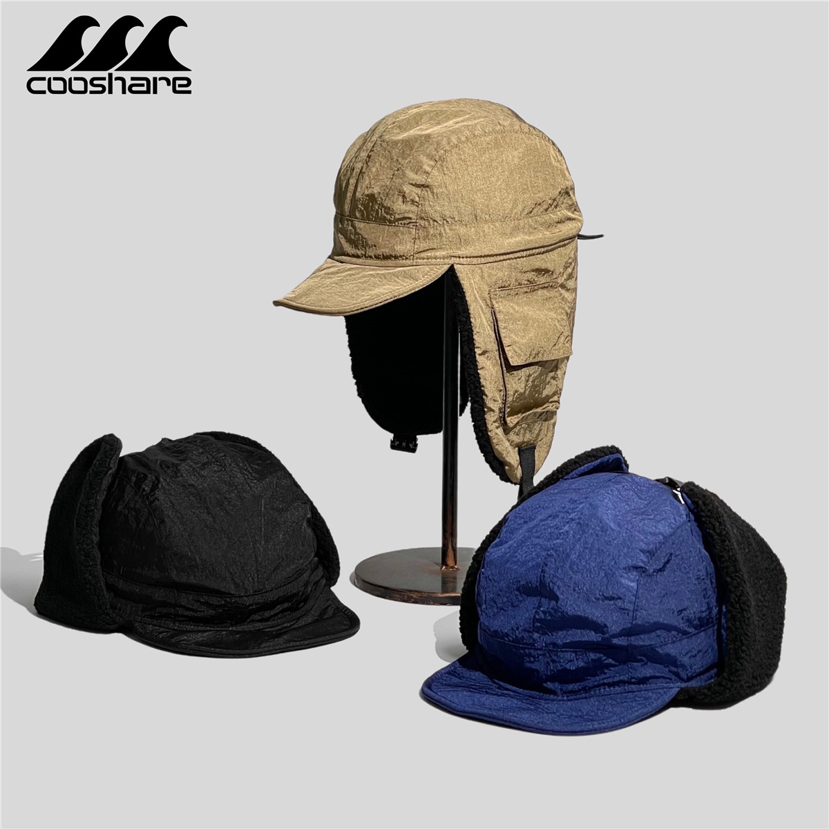 Winter hats cycling antifreeze plus velvet thickened Lei Feng hats for men and women outdoor warm hats windproof ear protection hats