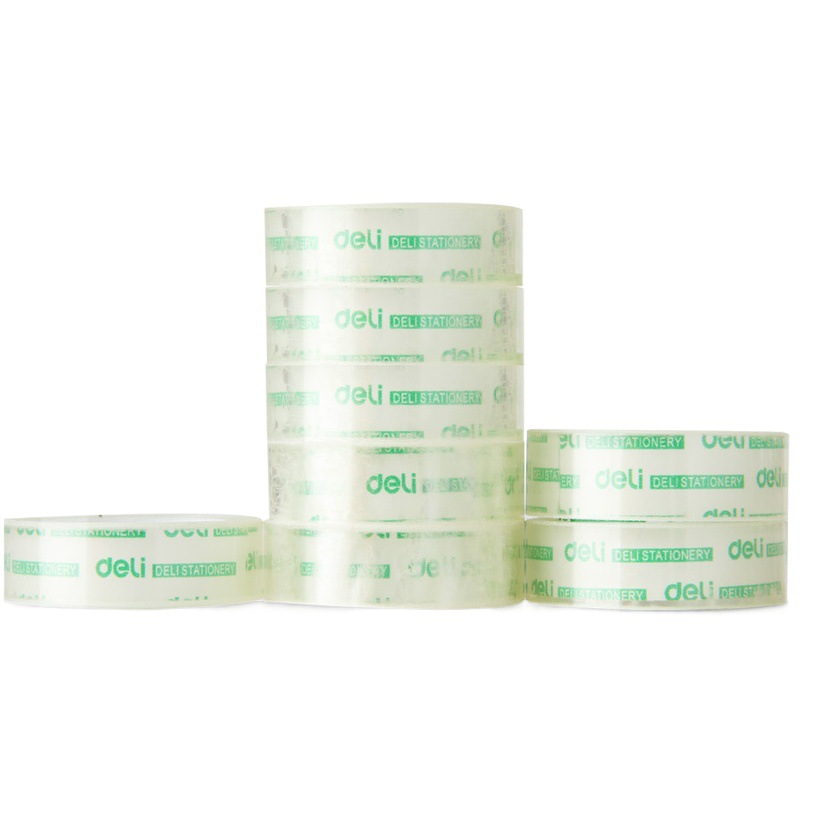 Deli Stationery Tape Student Transparent Small Tape Hand Tear Handmade Fine Tape Small Narrow Transparent Tape