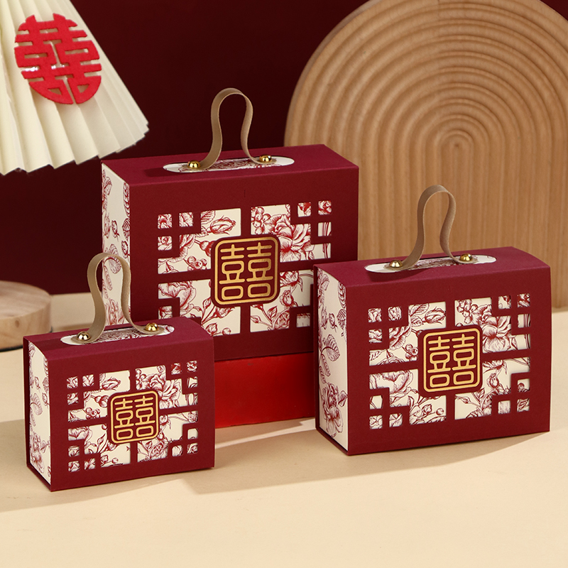 Caja de dulces de boda atmósfera caja de regalo de dulces portátiles caja de embalaje de boda caja vacía caja de cartón bolsa de dulces de boda